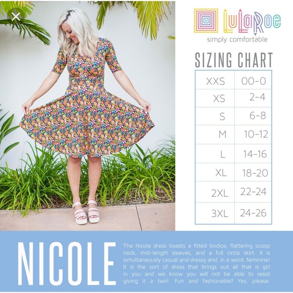 XXS LuLaRoe Nicole Dress - Picture 7 of 7